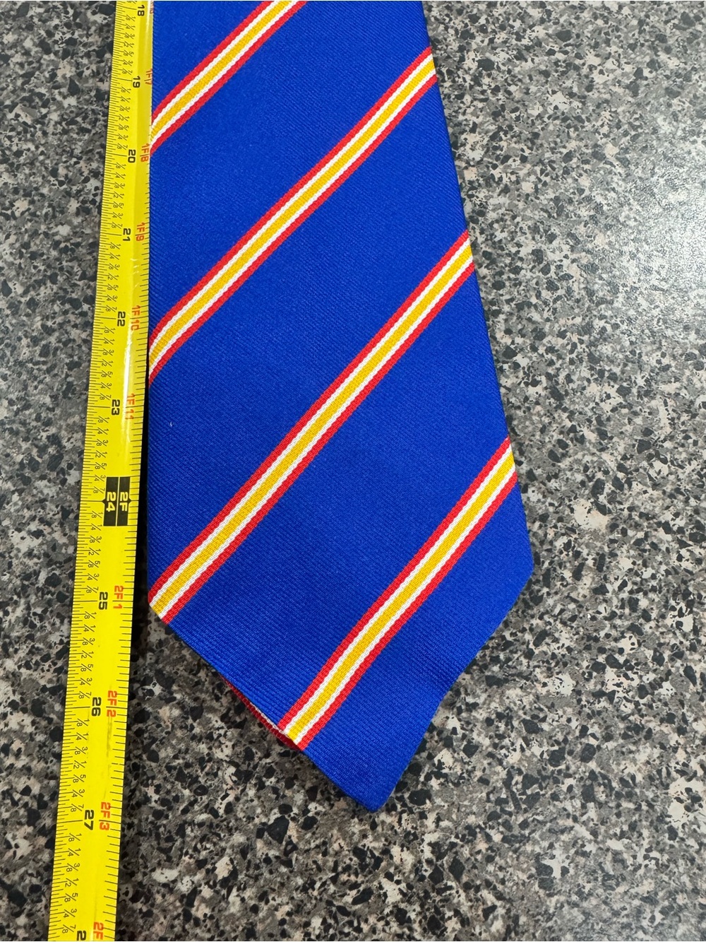 Vintage 60s 70s English Repp Stripe Tie Blue Preppy Ivy League 4โ Wide